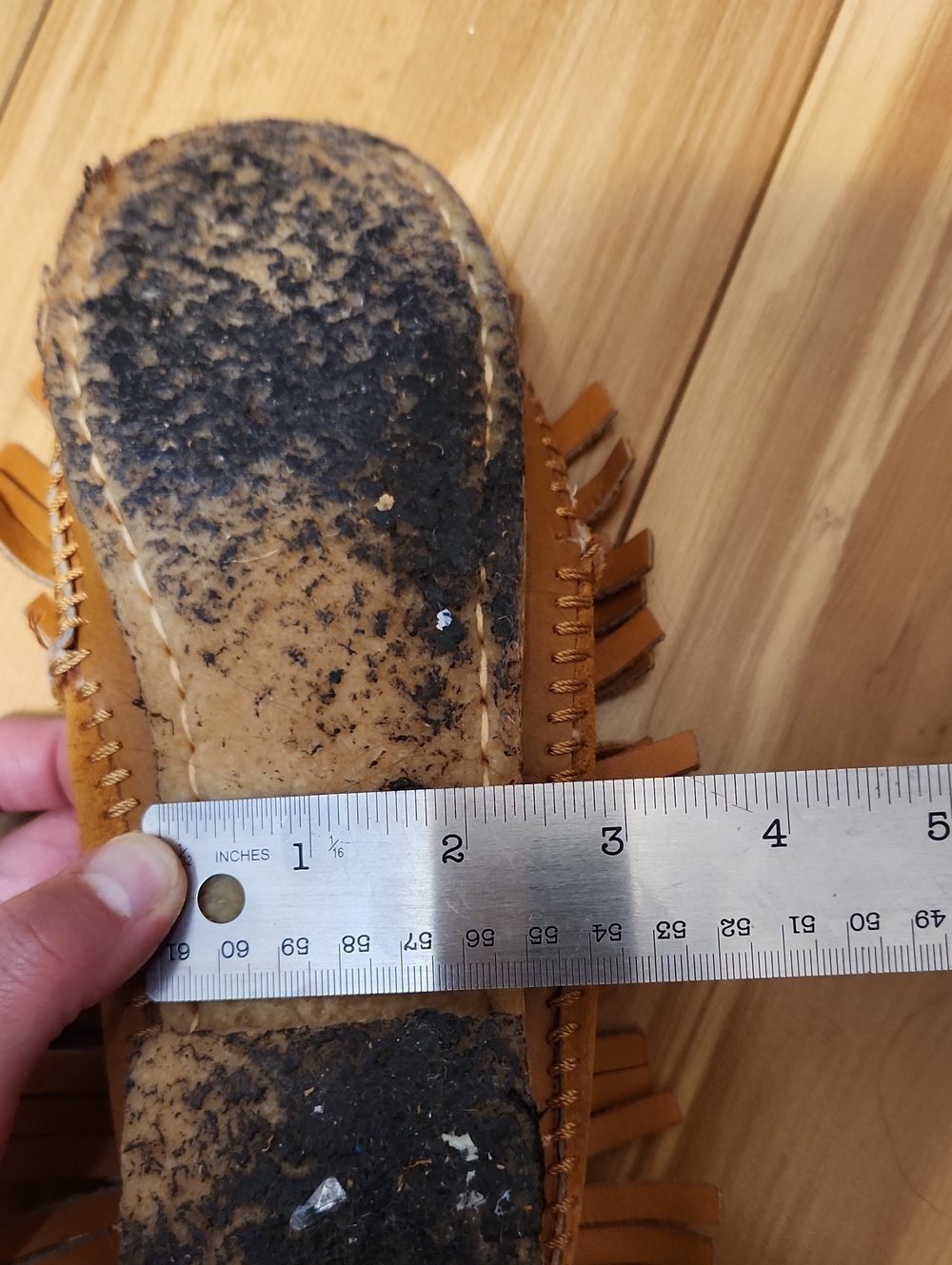 Vintage Canadian Leather Fringe Moccasins - Picture 11 of 13